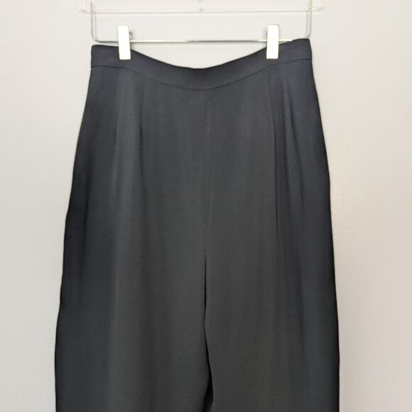 Liz Claiborne Collection Black Pleated Straight Leg Dress Pants 10 Vintage - Picture 6 of 12